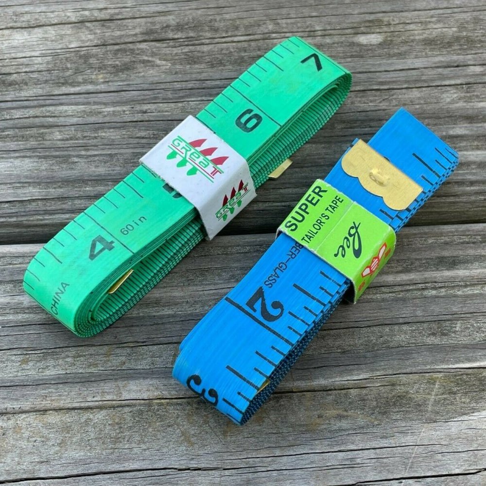 Measurement Tape Tailor Sewing Tape Lot of 2 Blue Green Fiber Glasses Tape - Picture 7 of 8